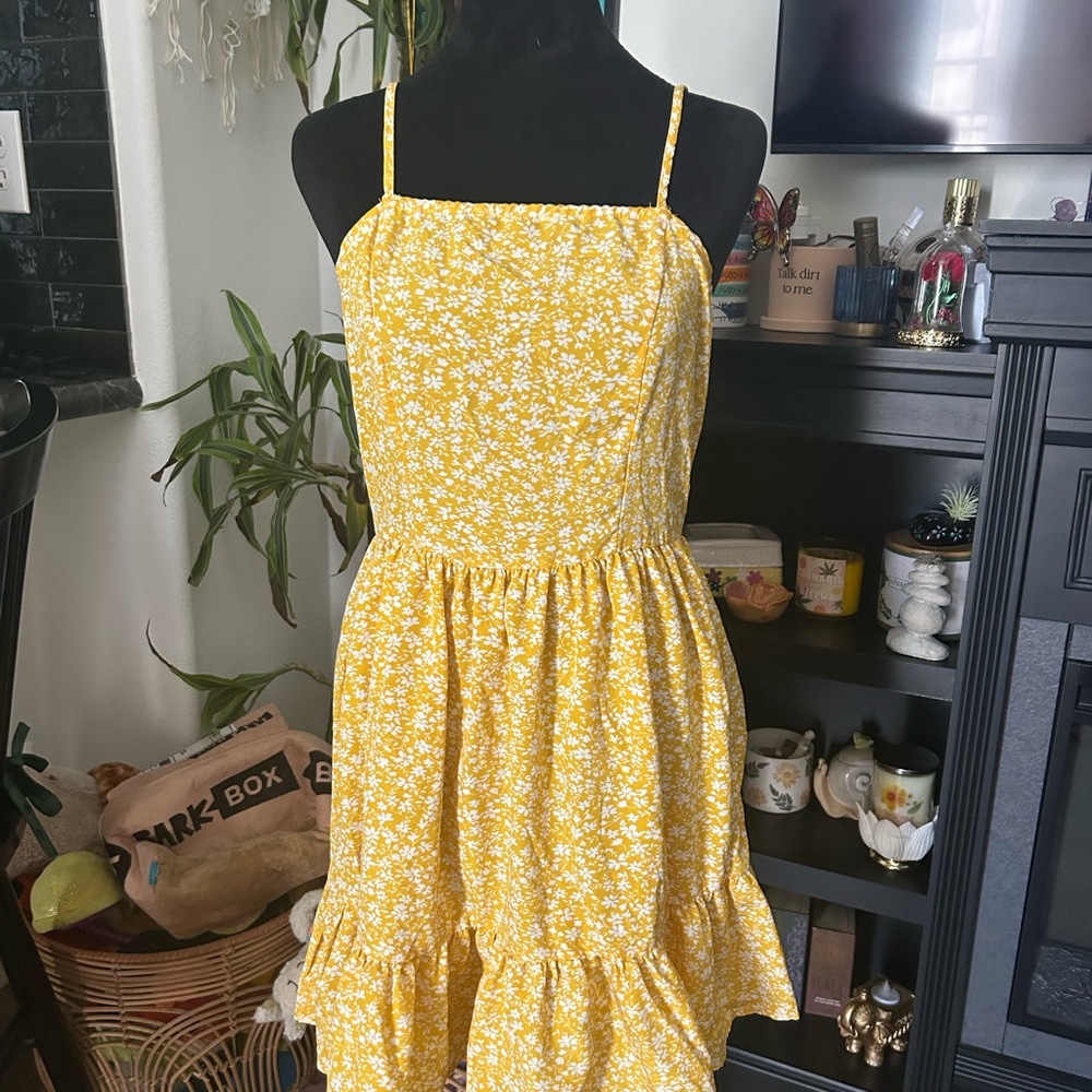 SHEIN yellow summer floral dress